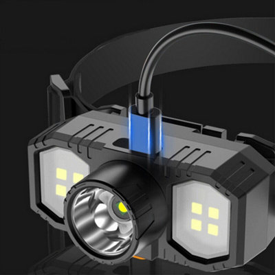 Super Bright USB Rechargeable LED Head Torch - Waterproof Headlamp for ...