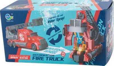 Super Car Truck Deformation Lights Up Sprays Water Toy Boys Kids Xmas Gift New