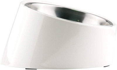 SUPER DESIGN Slanted Dog Bowl Water / Food Mess Free Tilted Angle Cream L 600ML