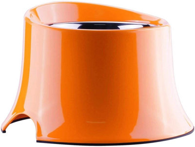 SUPER DESIGN Tall Dog Bowl Water / Food Elevated Feeding Bowl Large Orange 900Ml