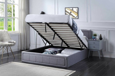 Grey super clearance king bed frame