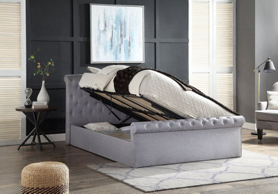 Sleigh bed ottoman deals king