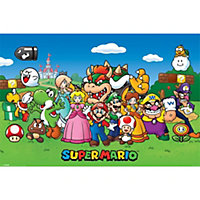 Super Mario Characters Poster Multicoloured (One Size)