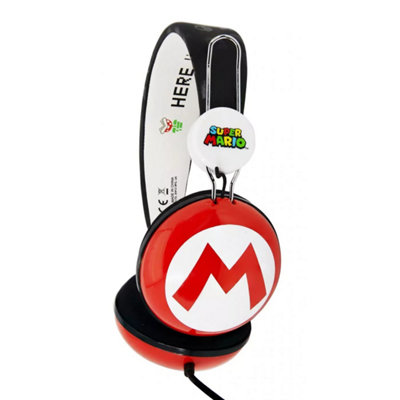 Super Mario Childrens/Kids Icon On-Ear Headphones Red/Black/White (One ...
