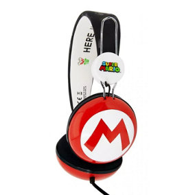 Super Mario Childrens/Kids Icon On-Ear Headphones Red/Black/White (One Size)
