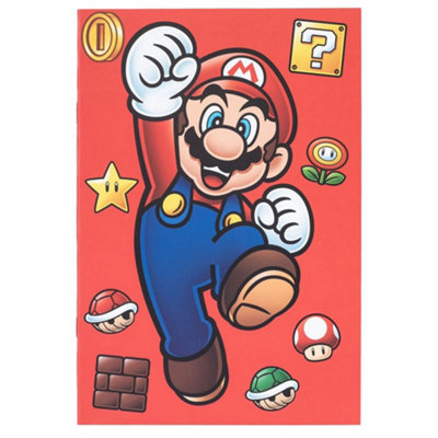 Super Mario Essential Graph Checked Notebook Red/Blue/Gold (One Size)