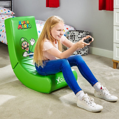 Super Mario Gaming chair Kids Folding Floor Seat Green X Rocker