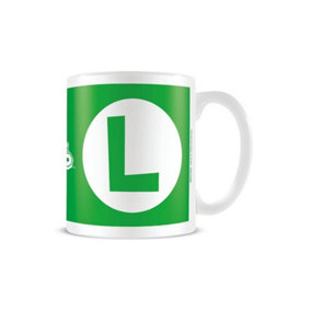 Super Mario Luigi Initial Mug Green/White (One Size)