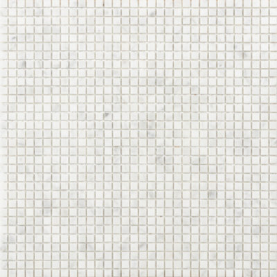 Super Mini Carrara Mosaic Style Ceramic Tile White & Grey Marble Effect - 300mm x 300mm