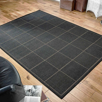 Super Sisalo Anti Slip Kitchen Rugs in Black - 40x60cm