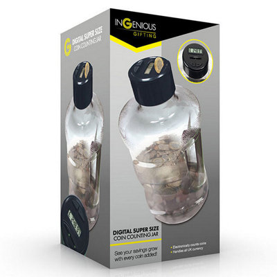 Super Sized Coin Counting Jar With Digital Display
