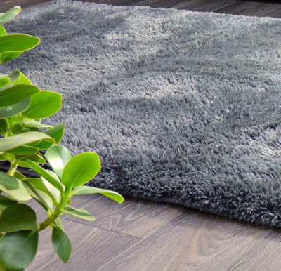 Super Soft Anti-Slip Shaggy Rug Grey Charcoal 120 x 170cm