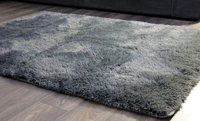 Super Soft Anti-Slip Shaggy Rug Grey Charcoal 120 x 170cm - 3