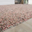 Super Soft Blush Pink Grey Mottled Shaggy Area Rug 60x110cm