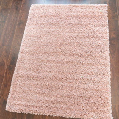 Super Soft Blush Pink Shaggy Area Rug 240x330cm