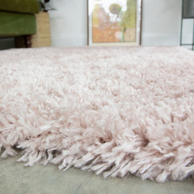 Super Soft Blush Pink Shaggy Area Rug 80x150cm