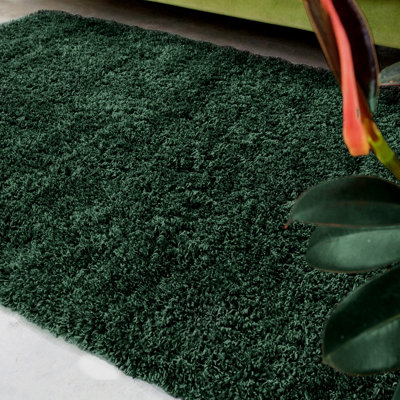 Super Soft Emerald Green Shaggy Area Rug 120x170cm