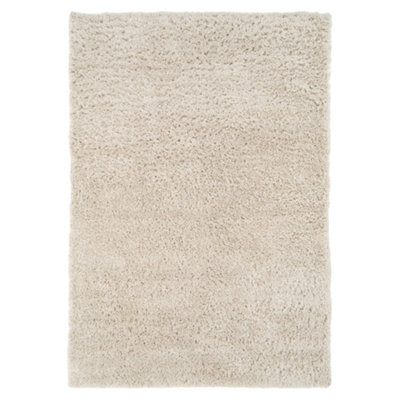 Super Soft Natural Ecru Shaggy Area Rug 160x230cm