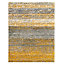 Super Soft Yellow Grey Mottled Striped Shaggy Area Rug 160x230cm