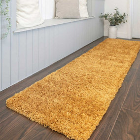 Super Soft Yellow Ochre Shaggy Area Rug