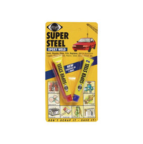 Super Steel Epoxy-Weld Sealer Repairer Fixer Filler Alum Copper Glass Plastic