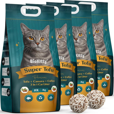Super Tofu Clumping Cat Litter 10L -Advanced Formula, with Cassava & Coffee