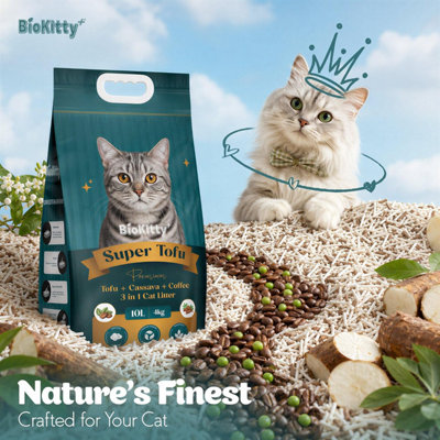 Super Tofu Clumping Cat Litter 10L -Advanced Formula, with Cassava & Coffee