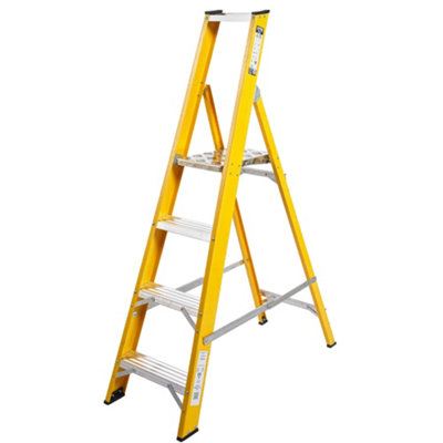 Super-Trade Glass Fibre Platform Step Ladders 4 Treads
