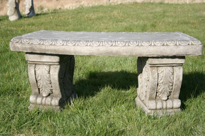 Superb Classic Stone Cast Garden Bench