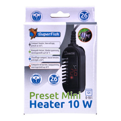 Superfish Preset Mini Aquarium Fish Tank Heater 10W