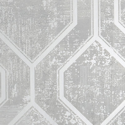Superfresco Armature Geometric Grey / Silver Wallpaper