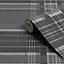 Superfresco Charcoal Rhea Plaid Checkered Wallpaper