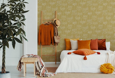 Superfresco Easy Aura Floral Ochre Wallpaper