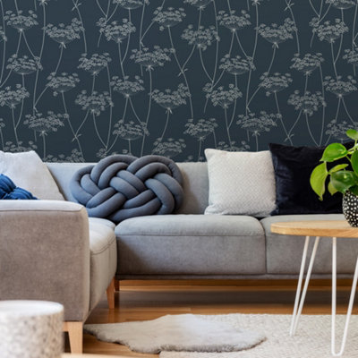 Superfresco Easy Aura Navy Floral Wallpaper