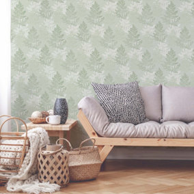 Superfresco Easy Autumn Floral Sage Green / Grey Wallpaper
