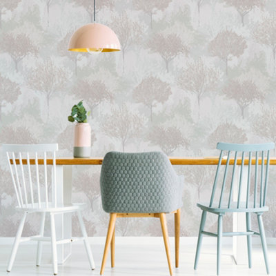 Superfresco Easy Birch Forest Mauve Wallpaper