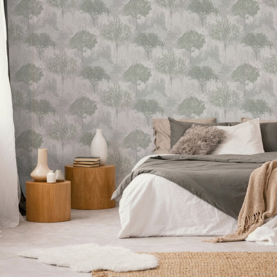 Superfresco Easy Birch Forest Sage Wallpaper