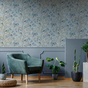 Superfresco Easy Birds of a Feathers Floral Fern Wallpaper