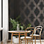 Superfresco Easy Black & Rose Gold Serenity Large Scale Geometric Wallpaper