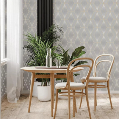 Superfresco Easy Chicago Geo Grey Geometric Wallpaper