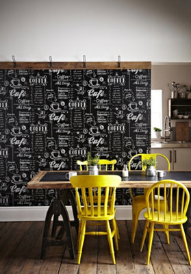 Superfresco Easy Coffee Shop Black / White Wallpaper