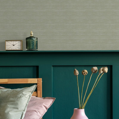 Superfresco Easy Emperor Grasscloth Sage Wallpaper