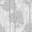 Superfresco Easy Eternal Tree Grey / White Wallpaper