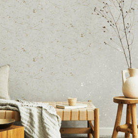 Superfresco Easy Gilded Plaster Neutral Pale Gold Textured Plain Wallpaper