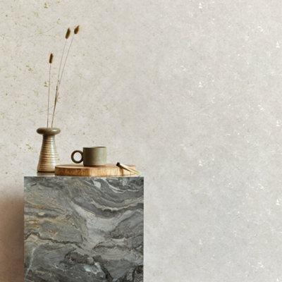 Superfresco Easy Gilded Plaster Stone Pale Gold Textured Plain Wallpaper