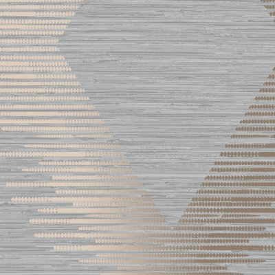 Superfresco Easy Grey & Rose Gold Serenity Large Scale Geometric Wallpaper