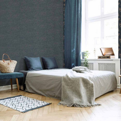 Superfresco Easy Heritage Texture Navy Wallpaper