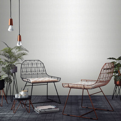Superfresco Easy Hessian Effect Textured White Wallpaper