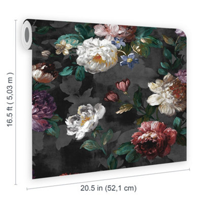 Superfresco Easy Isabelle Floral Black Wallpaper
