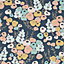 Superfresco Easy Lily Retro Navy Floral Wallpaper